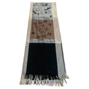 Boho Chic Tasseled Fringe Scarf / Wrap - Abstract & Floral Patterns